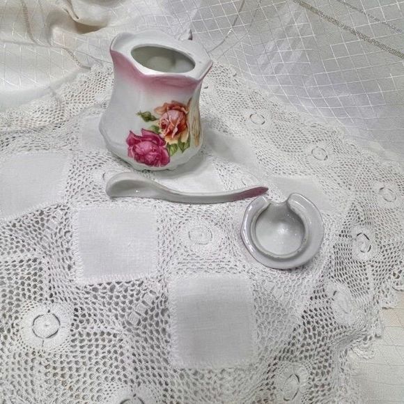 Vintage Bavarian Hand Painted Sugar Bowl, Made in Bavaria, Vintage Sugar Bowl - Picture 5 of 10